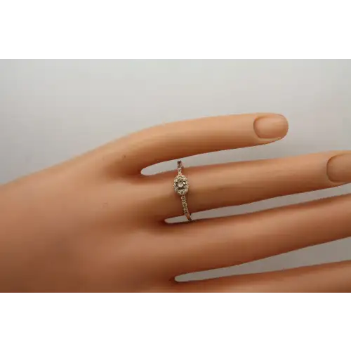 Le VIAN 14k Strawberry Gold .26ctw CHOCOLATE & NUDE DIAMOND HALO #