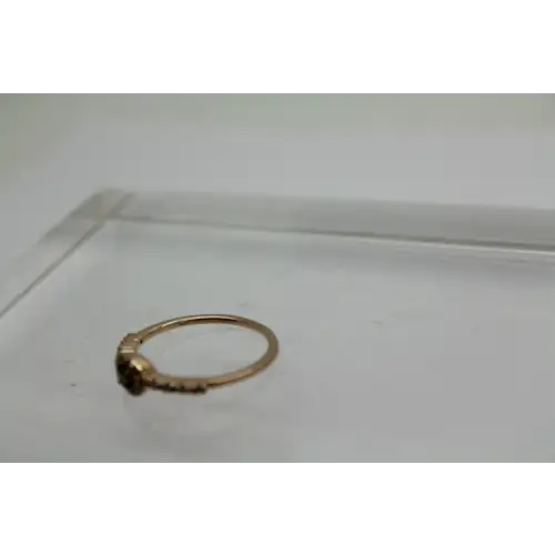 Le VIAN 14k Strawberry Gold .26ctw CHOCOLATE & NUDE DIAMOND HALO #