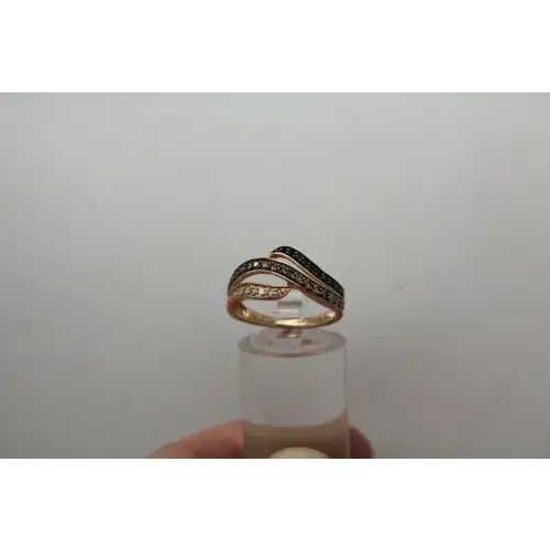 Le VIAN 14k Strawberry Gold .50ctw CHOCOLATE DIAMONDS ring size 7 #