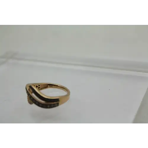 Le VIAN 14k Strawberry Gold .50ctw CHOCOLATE DIAMONDS ring size 7 #