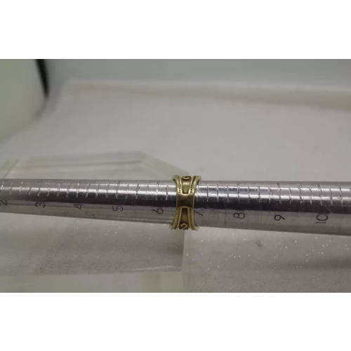 LE VIAN 14k Y.G. .24ctw DIAMOND ETRUSCAN REVIVAL BAND ring size 6.75