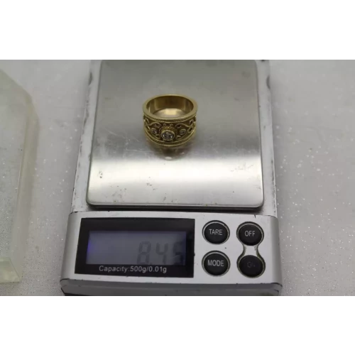 LE VIAN 14k Y.G. .24ctw DIAMOND ETRUSCAN REVIVAL BAND ring size 6.75