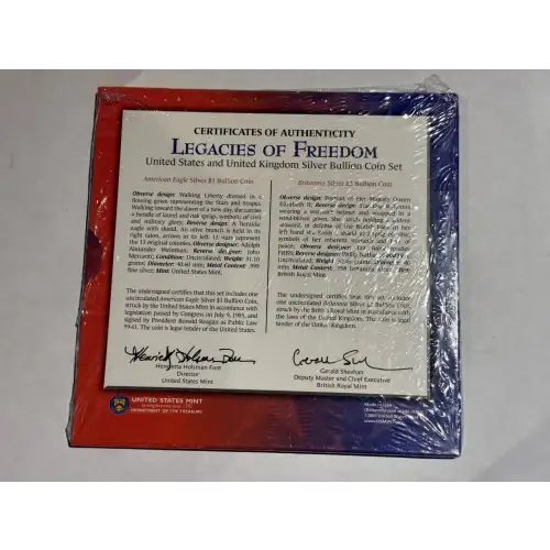 Legacies of Freedom 1 oz Silver American Eagle 1 oz Silver Britannia Coin Set (2)