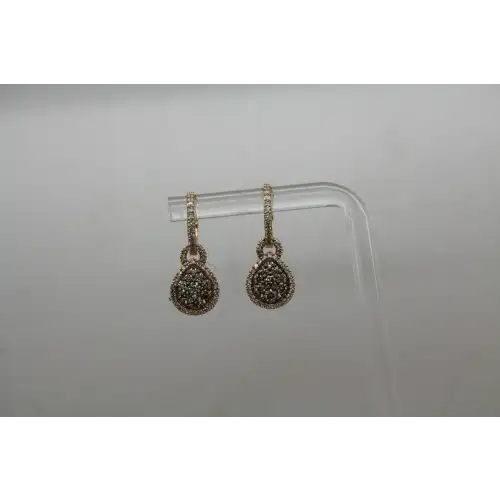 LeVIAN 14k S.G. .50ctw CHOCOLATE .33ctw NUDE DIAMOND earrings #