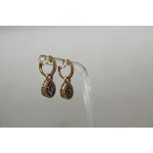 LeVIAN 14k S.G. .50ctw CHOCOLATE .33ctw NUDE DIAMOND earrings #