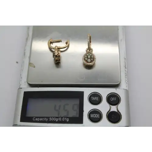 LeVIAN 14k S.G. .50ctw CHOCOLATE .33ctw NUDE DIAMOND earrings #