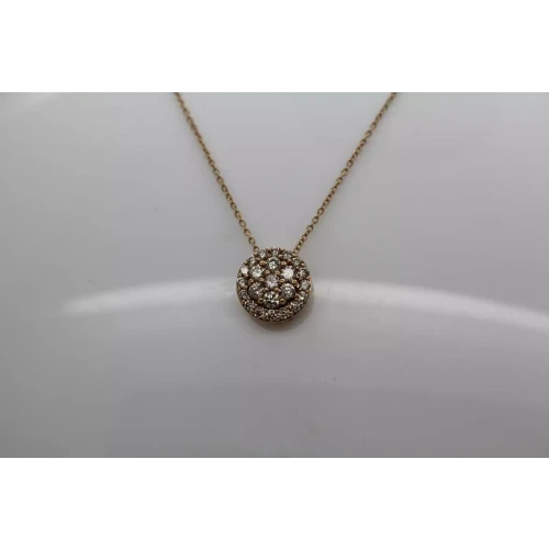 LEVIAN 14k Strawberry Gold .50ctw CHAMPAGNE DIAMOND HALO 19