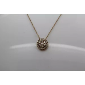 LEVIAN 14k Strawberry Gold .50ctw CHAMPAGNE DIAMOND HALO 19