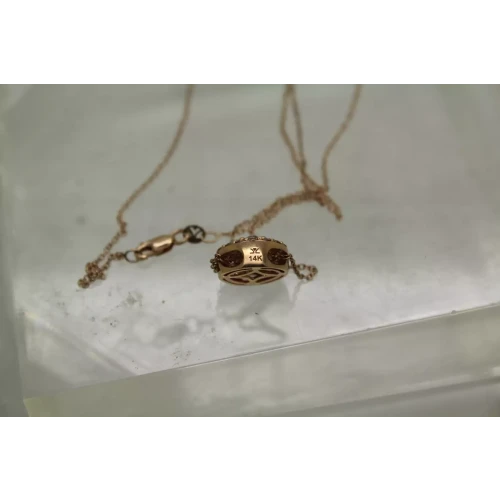 LEVIAN 14k Strawberry Gold .50ctw CHAMPAGNE DIAMOND HALO 19
