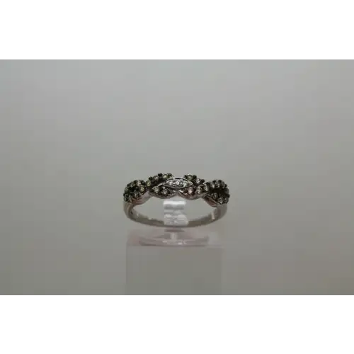 LeVian 14k W.G. 3/8ctw CHOC. & WH. DIAMOND INFINITY ring size 8