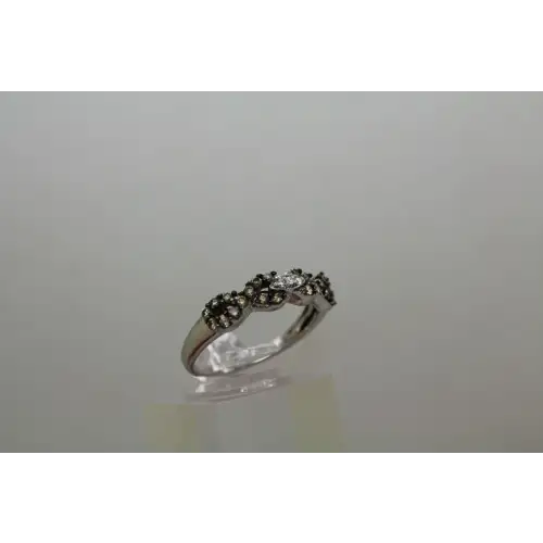 LeVian 14k W.G. 3/8ctw CHOC. & WH. DIAMOND INFINITY ring size 8