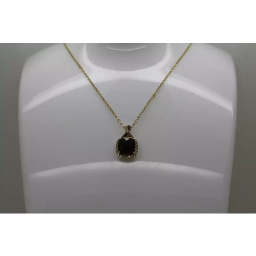 LeVIAN 14k Y.G. SMOKY QUARTZ CHOCOLATE & CHAMPAGNE DIAMOND necklace