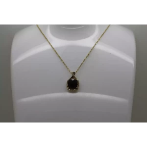 LeVIAN 14k Y.G. SMOKY QUARTZ CHOCOLATE & CHAMPAGNE DIAMOND necklace