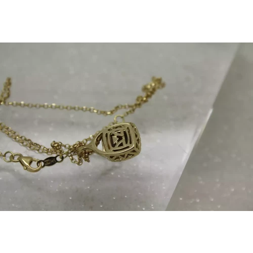LeVIAN 14k Y.G. SMOKY QUARTZ CHOCOLATE & CHAMPAGNE DIAMOND necklace