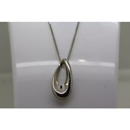 LLK .925 Sterling Silver MODERNIST OPENWORK TWIST PENDANT necklace 18