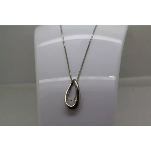 LLK .925 Sterling Silver MODERNIST OPENWORK TWIST PENDANT necklace 18