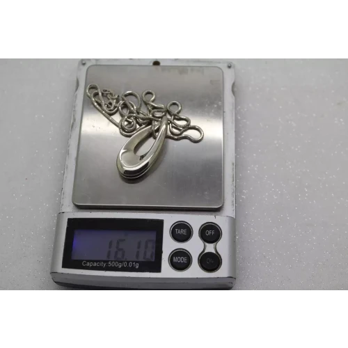 LLK .925 Sterling Silver MODERNIST OPENWORK TWIST PENDANT necklace 18