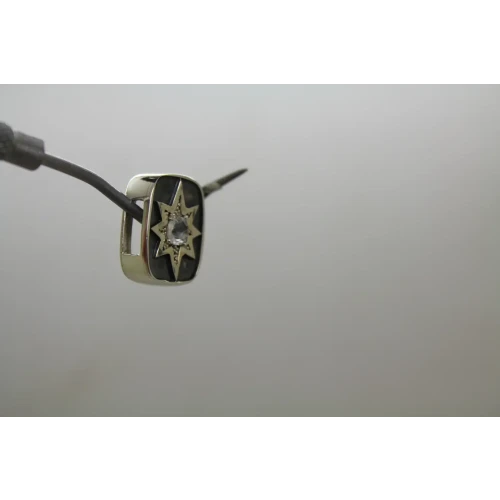 LORI BONN .925 S.S. APRIL FOOLS WHITE QUARTZ SLIDE CHARM