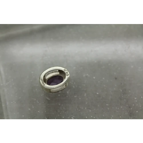 LORI BONN .925 S.S. FUZZY NAVAL PURPLE SAPPHIRE OVAL SLIDE CHARM