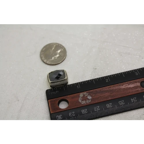 LORI BONN .925 S.S. I HEART NY SLIDE CHARM Dark Grey Stone