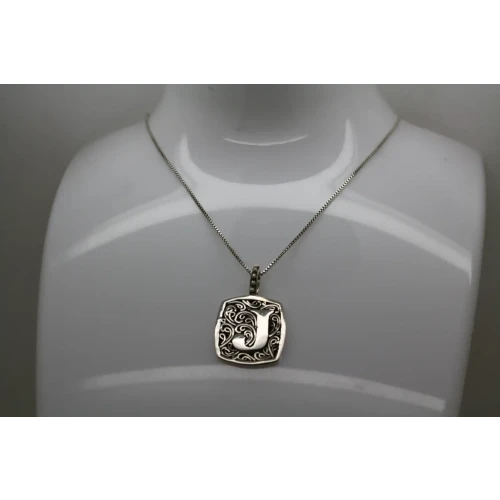 LORI BONN .925 S.S. LETTER J PENDANT necklace 18
