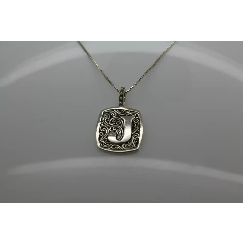 LORI BONN .925 S.S. LETTER J PENDANT necklace 18