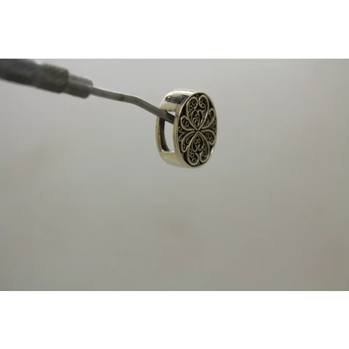 LORI BONN .925 S.S. LOVE'S IN THE DETAILS OVAL SLIDE CHARM