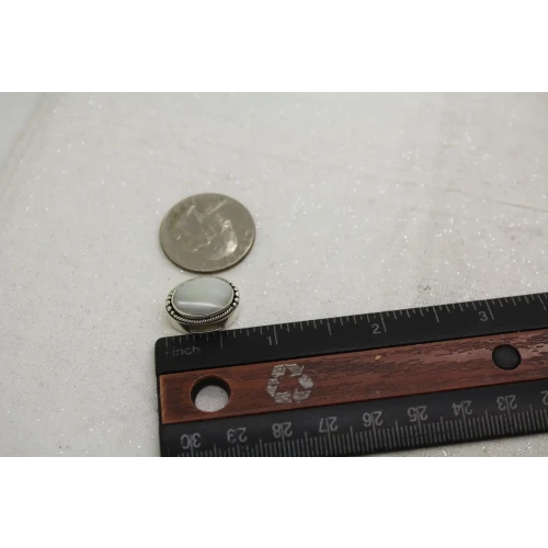 LORI BONN .925 S.S. OVAL MOTHER OF PEARL SLIDE CHARM