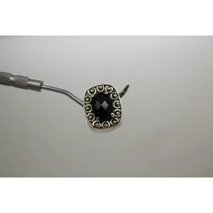 LORI BONN .925 S.S. PARK AVENUE BLACK ONYX SLIDE CHARM