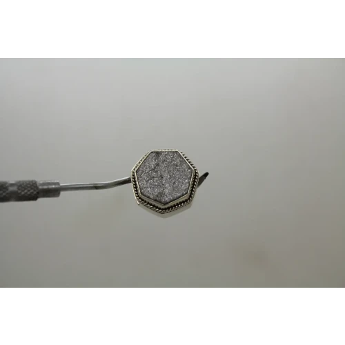 LORI BONN .925 S.S. SILVER DRUZY GEOMETRIC DESIGN SLIDE CHARM