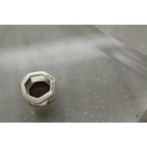 LORI BONN .925 S.S. SILVER DRUZY GEOMETRIC DESIGN SLIDE CHARM