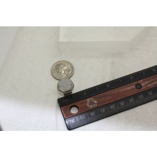 LORI BONN .925 S.S. SILVER DRUZY GEOMETRIC DESIGN SLIDE CHARM