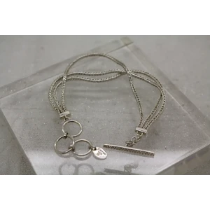 LORI BONN .925 S.S. TRIPLE STRAND SLIDE CHARM bracelet 8