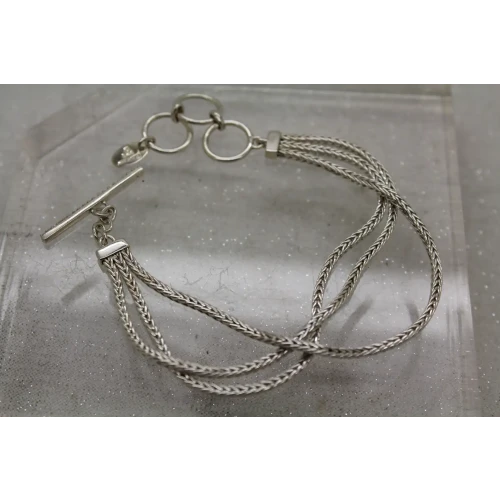LORI BONN .925 S.S. TRIPLE STRAND SLIDE CHARM bracelet 8