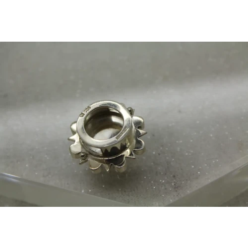 LORI BONN .925 S.S. WHITE QUARTZ PEARL SNOWFLAKE SLIDE CHARM