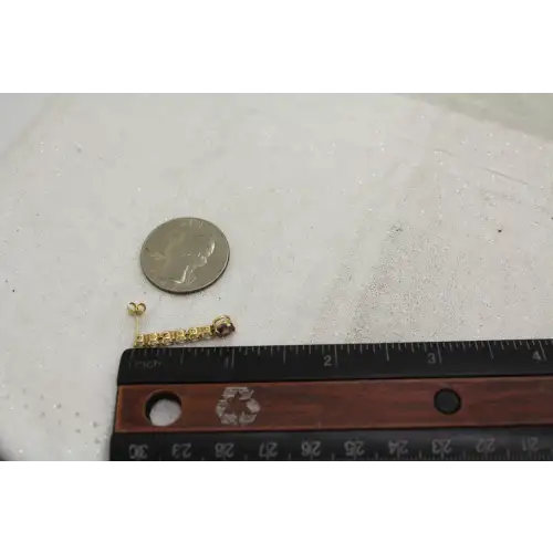 Mexico 14k Y.G. AMETHYST & CZ DROP DANGLE earrings, Stunning