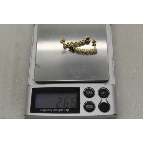 Mexico 14k Y.G. AMETHYST & CZ DROP DANGLE earrings, Stunning