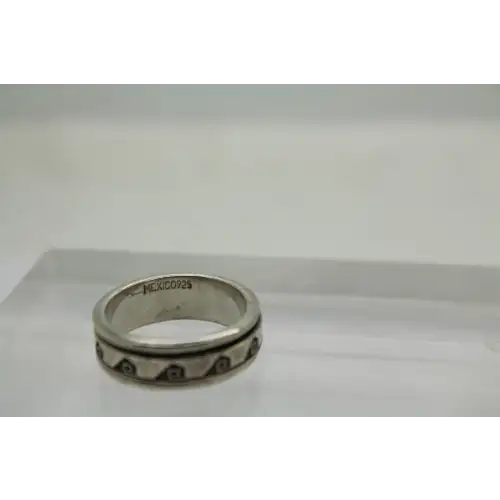 Mexico .925 S.S. GREEK KEY DESIGN SPINNER ring size 9.5 #