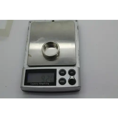 Mexico .925 S.S. GREEK KEY DESIGN SPINNER ring size 9.5 #