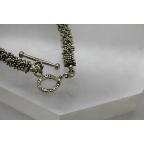 MICHAEL DAWKINS .925 S.S. 14k Y.G. SINGLE PEARL TOGGLE bracelet 18g