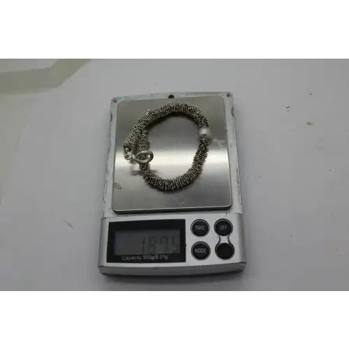 MICHAEL DAWKINS .925 S.S. 14k Y.G. SINGLE PEARL TOGGLE bracelet 18g