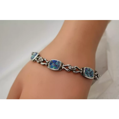 MICHELLE ALBALA .925 S.S. CRUSHED MOSAIC TRIPLET bracelet 8
