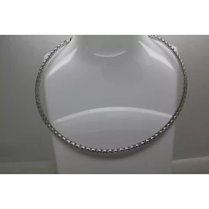 MILOR 14k White Gold WOVEN MESH TUBULAR 16