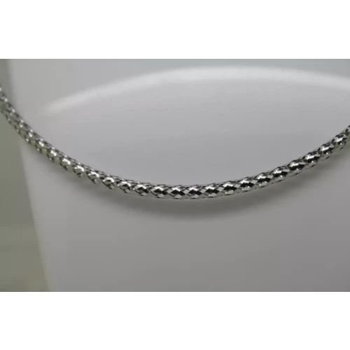MILOR 14k White Gold WOVEN MESH TUBULAR 16