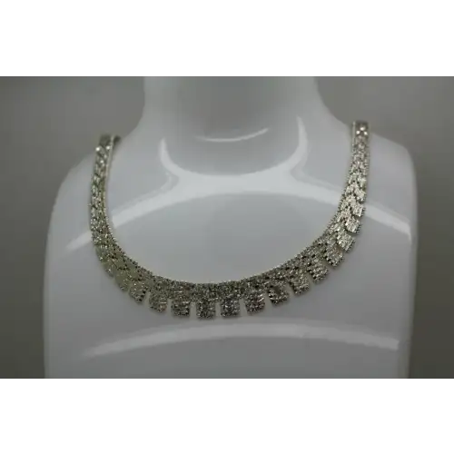 MILOR .925 S.S. FLAT GRADUATED MESH LINK DESIGN necklace 18