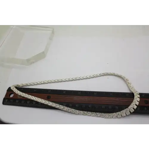 MILOR .925 S.S. FLAT GRADUATED MESH LINK DESIGN necklace 18