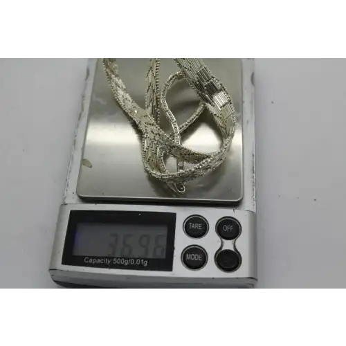 MILOR .925 S.S. FLAT GRADUATED MESH LINK DESIGN necklace 18