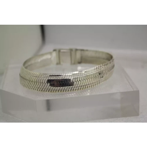 MILOR .925 Sterling Silver WIDE HERRINGBONE LINK Bracelet 8.5
