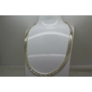 MILOR ITALY .925 S.S. CHEVRON RICCIO HIGH SHINE necklace 18