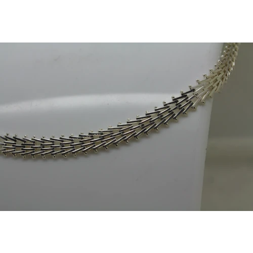 MILOR ITALY .925 S.S. CHEVRON RICCIO HIGH SHINE necklace 18